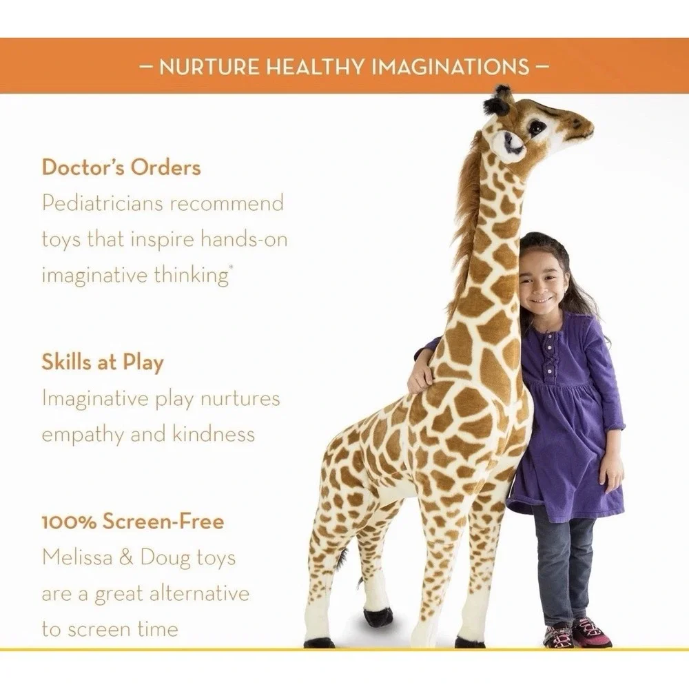 Melissa & Doug Giant Giraffe - Lifelike Plush Stuffed Animal (over 4 feet tall)
